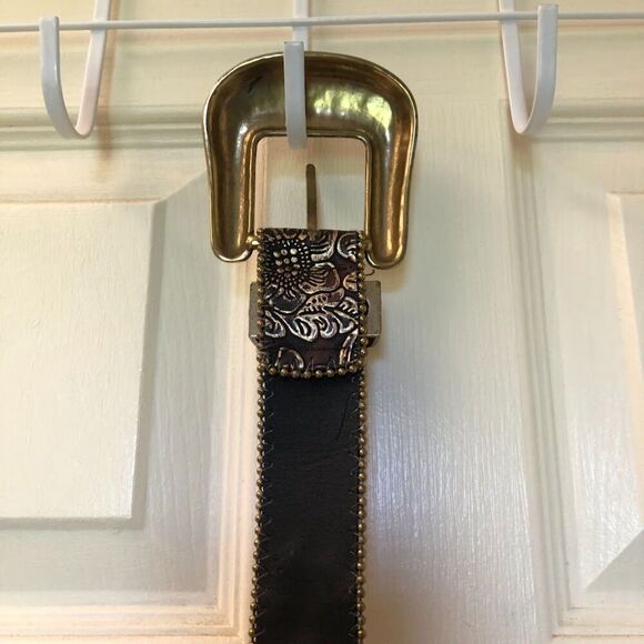 Vintage Lake Shore Drive Women's Embellished Crystal Belt Brass Buckle Medium - Picture 7 of 13